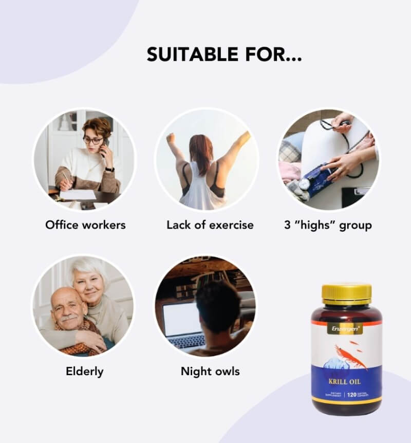 Krill Oil omega 3 supplement for heart, brain and joint health