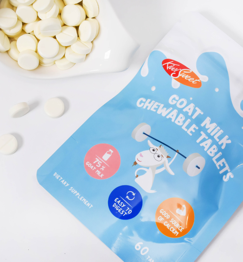 KiwiSweet goat milk chewable tablets for daily nutrition and digestion