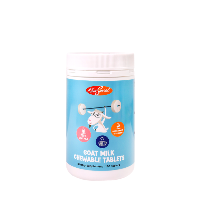 KiwiSweet goat milk chewable tablets for daily nutrition and digestion