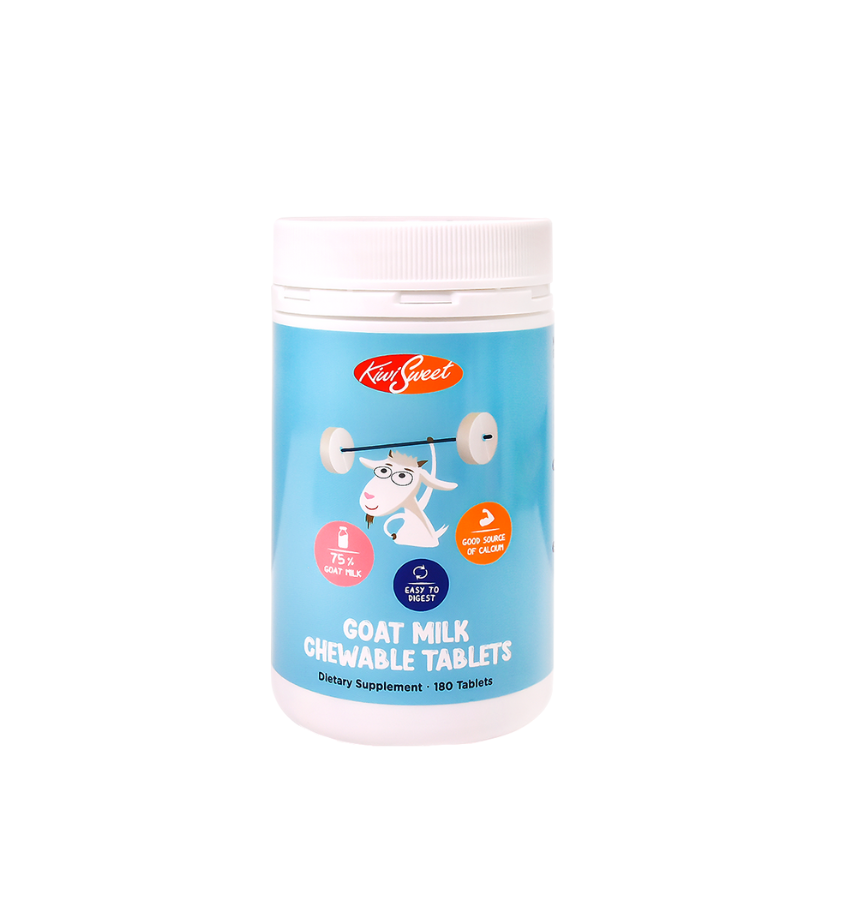 KiwiSweet goat milk chewable tablets for daily nutrition and digestion